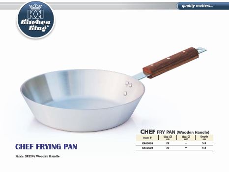 KK Metal Finish Chef Frying Pan (Wooden Handle) (26CM)